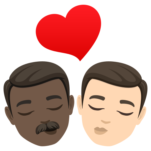 Beijo: Homem, Homem, Pele Escura, Pele Clara para JoyPixels 10.0