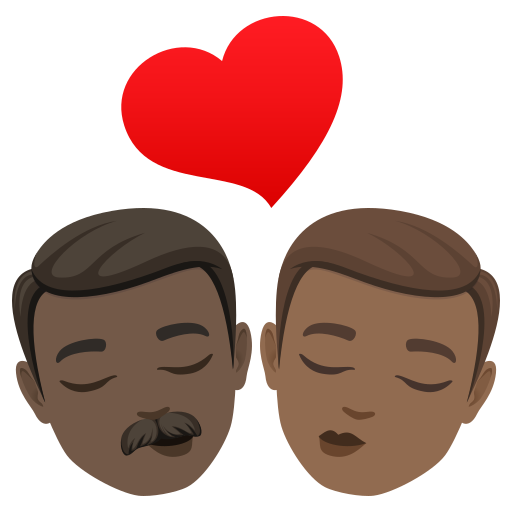Beijo: Homem, Homem, Pele Escura, Pele Morena Escura para JoyPixels 10.0