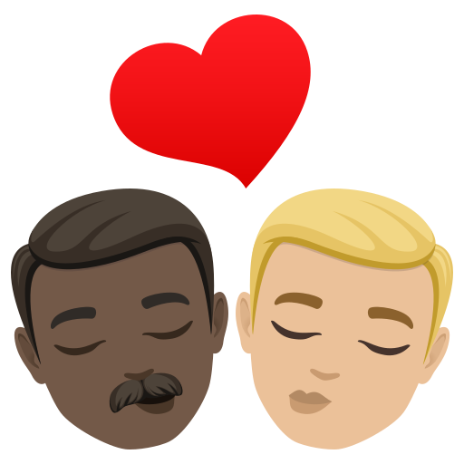Beijo: Homem, Homem, Pele Escura, Pele Morena Clara para JoyPixels 10.0