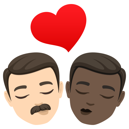 Beijo: Homem, Homem, Pele Clara, Pele Escura para JoyPixels 10.0