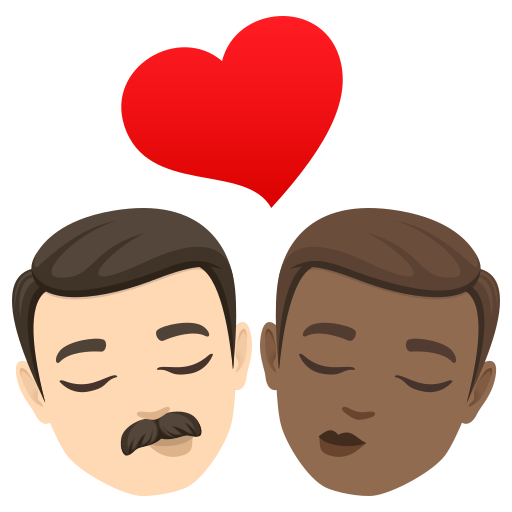 Beijo: Homem, Homem, Pele Clara, Pele Morena Escura para JoyPixels 10.0