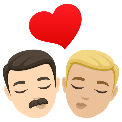 Beijo: Homem, Homem, Pele Clara, Pele Morena Clara para JoyPixels 10.0