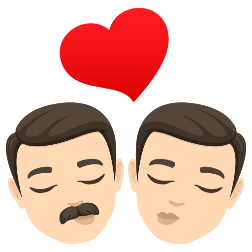 Beijo: Homem, Homem, Pele Clara para JoyPixels 10.0