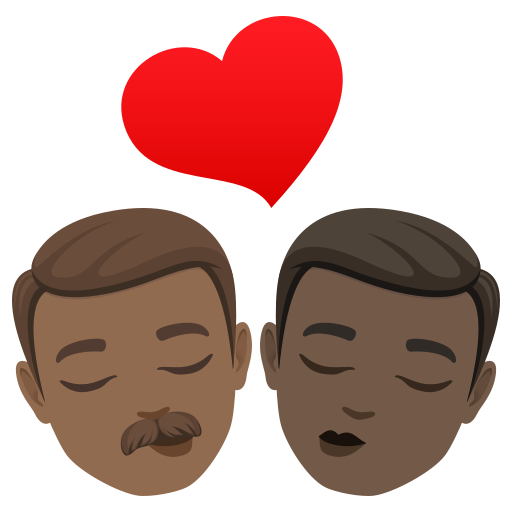Beijo: Homem, Homem, Pele Morena Escura, Pele Escura para JoyPixels 10.0