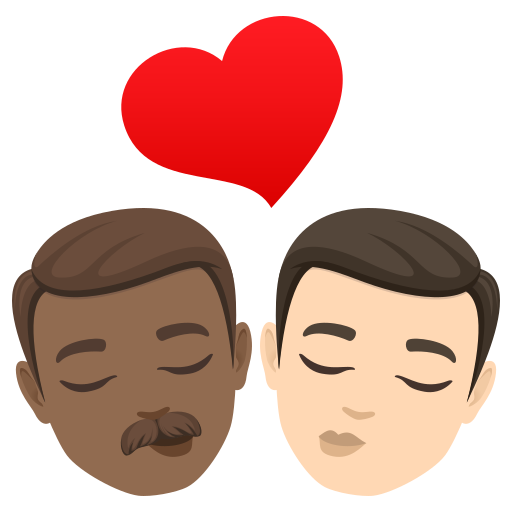 Beijo: Homem, Homem, Pele Morena Escura, Pele Clara para JoyPixels 10.0