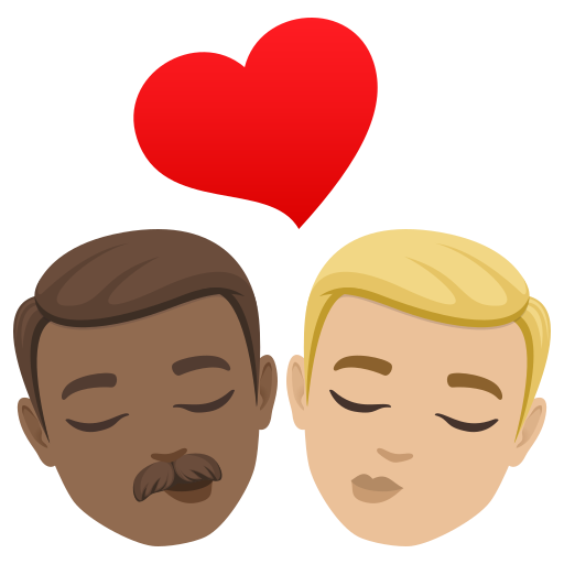 Beijo: Homem, Homem, Pele Morena Escura, Pele Morena Clara para JoyPixels 10.0
