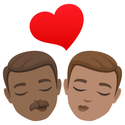 Beijo: Homem, Homem, Pele Morena Escura, Pele Morena para JoyPixels 10.0