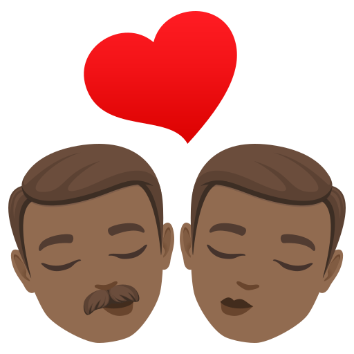 Beijo: Homem, Homem, Pele Morena Escura para JoyPixels 10.0