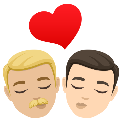 Beijo: Homem, Homem, Pele Morena Clara, Pele Clara para JoyPixels 10.0