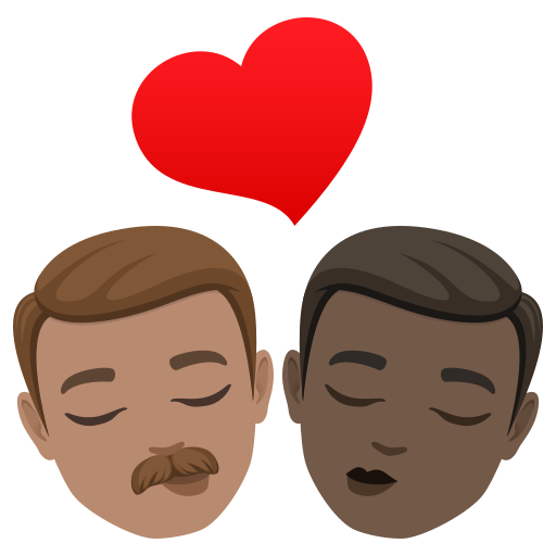 Beijo: Homem, Homem, Pele Morena, Pele Escura para JoyPixels 10.0