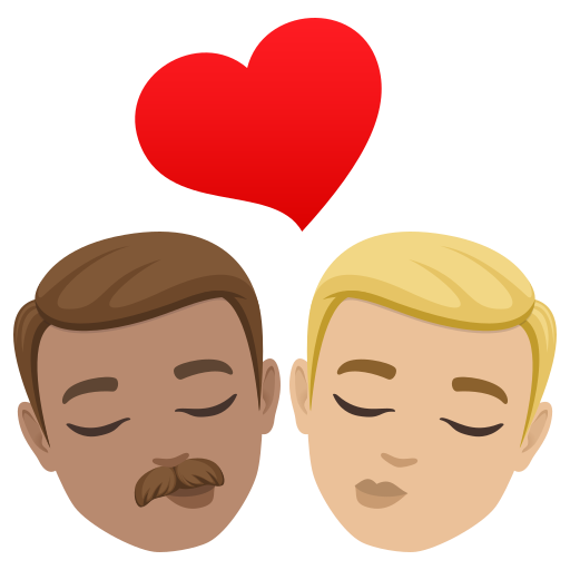 Beijo: Homem, Homem, Pele Morena, Pele Morena Clara para JoyPixels 10.0