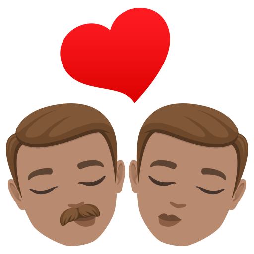 Beijo: Homem, Homem, Pele Morena para JoyPixels 10.0