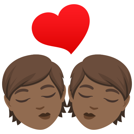 Beijo: Pele Morena Escura para JoyPixels 10.0
