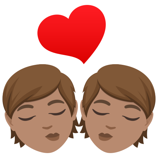 Beijo: Pele Morena para JoyPixels 10.0