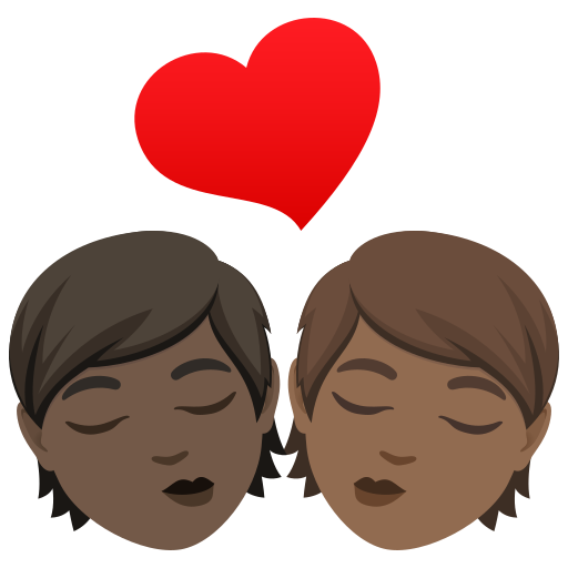 Beijo: Pessoa, Pessoa, Pele Escura, Pele Morena Escura para JoyPixels 10.0