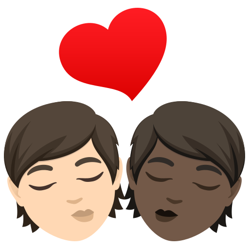 Поцілунок: дорослий дорослий дуже світлий тон шкіри дуже темний тон шкіри для JoyPixels 10.0