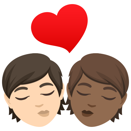 Поцілунок: дорослий дорослий дуже світлий тон шкіри темний тон шкіри для JoyPixels 10.0