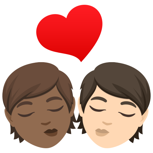 Поцілунок: дорослий дорослий темний тон шкіри дуже світлий тон шкіри для JoyPixels 10.0