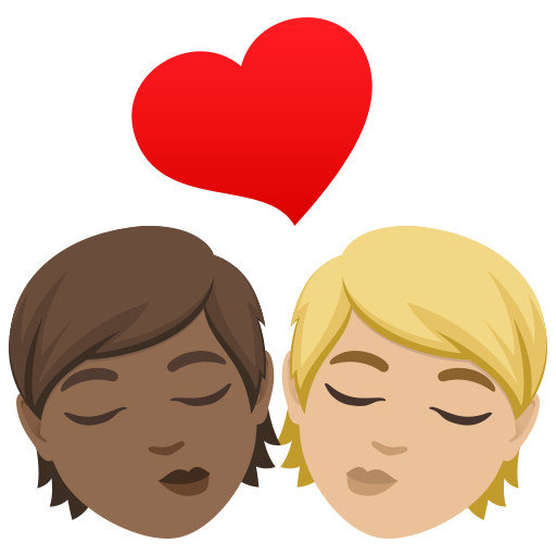 Beijo: Pessoa, Pessoa, Pele Morena Escura, Pele Morena Clara para JoyPixels 10.0