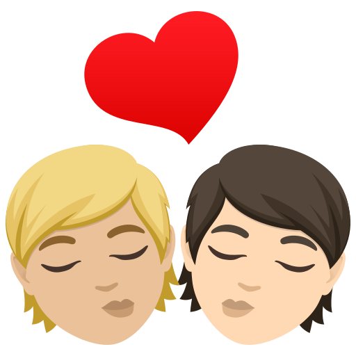 Поцілунок: дорослий дорослий світлий тон шкіри дуже світлий тон шкіри для JoyPixels 10.0