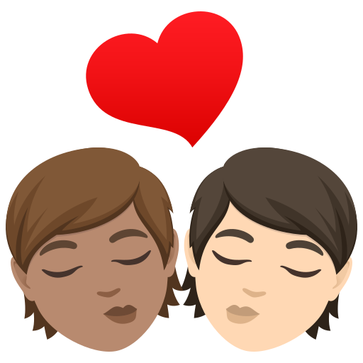 Поцілунок: дорослий дорослий середній тон шкіри дуже світлий тон шкіри для JoyPixels 10.0