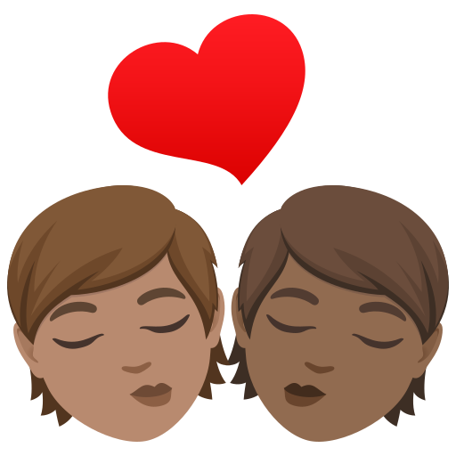 Поцілунок: дорослий дорослий середній тон шкіри темний тон шкіри для JoyPixels 10.0