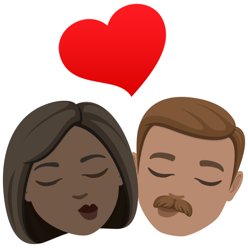 Beijo: Mulher, Homem, Pele Escura, Pele Morena para JoyPixels 10.0