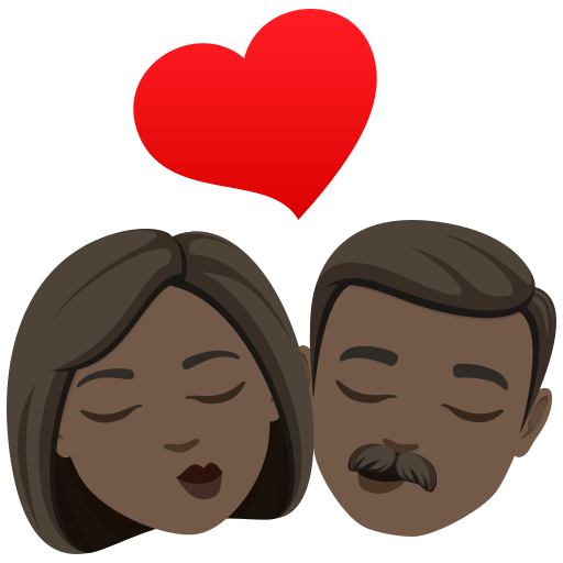 Beijo: Mulher, Homem, Pele Escura para JoyPixels 10.0
