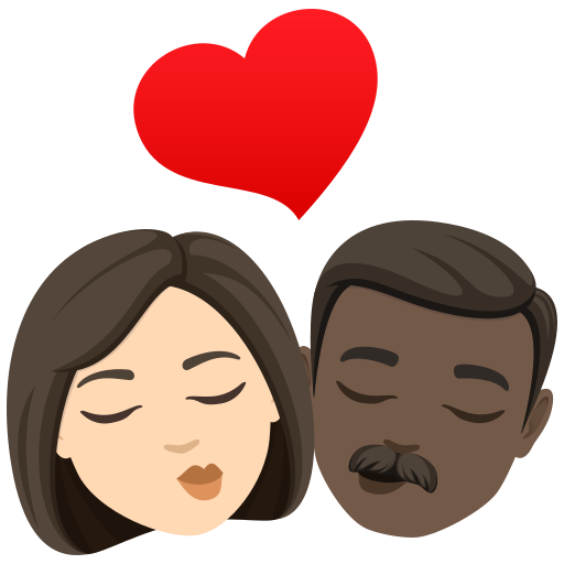 Beijo: Mulher, Homem, Pele Clara, Pele Escura para JoyPixels 10.0