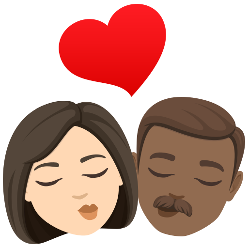 Поцілунок: жінка чоловік Дуже світлий тон шкіри темний тон шкіри для JoyPixels 10.0