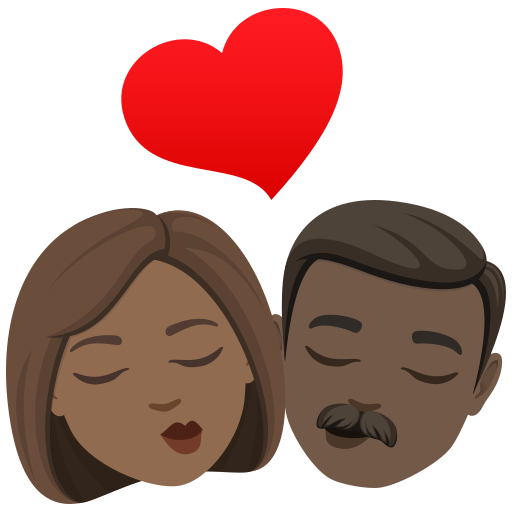Beijo: Mulher, Homem, Pele Morena Escura, Pele Escura para JoyPixels 10.0
