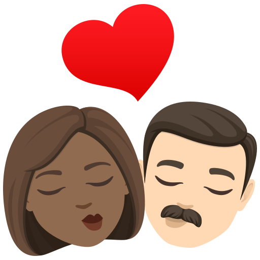 Beijo: Mulher, Homem, Pele Morena Escura, Pele Clara para JoyPixels 10.0