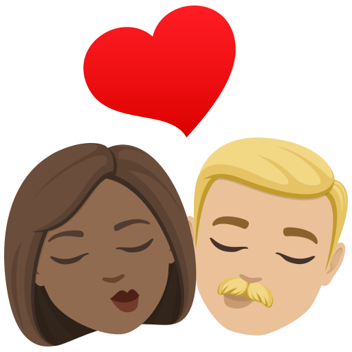 Beijo: Mulher, Homem, Pele Morena Escura, Pele Morena Clara para JoyPixels 10.0
