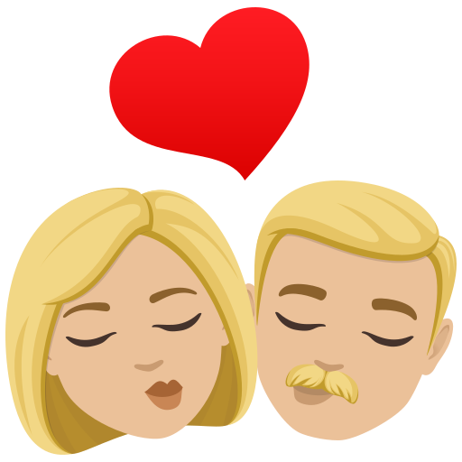 Beijo: Mulher, Homem, Pele Morena Clara para JoyPixels 10.0