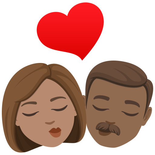 Beijo: Mulher, Homem, Pele Morena, Pele Morena Escura para JoyPixels 10.0