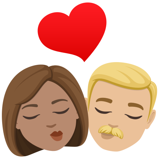 Beijo: Mulher, Homem, Pele Morena, Pele Morena Clara para JoyPixels 10.0