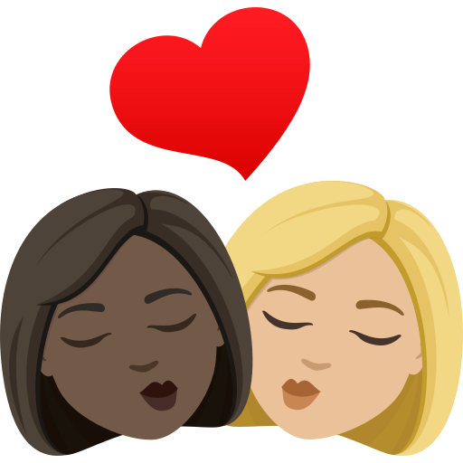 Beijo: Mulher, Mulher, Pele Escura, Pele Morena Clara para JoyPixels 10.0