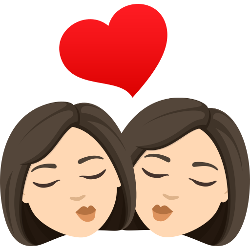 Beijo: Mulher, Mulher, Pele Clara para JoyPixels 10.0