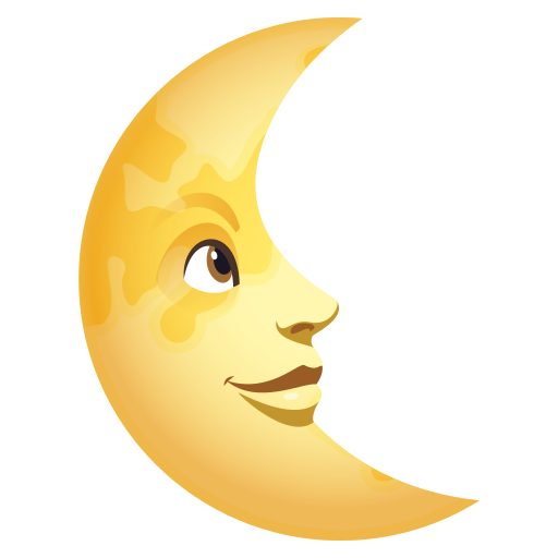 Місяць в останній чверті з обличчям для JoyPixels 10.0