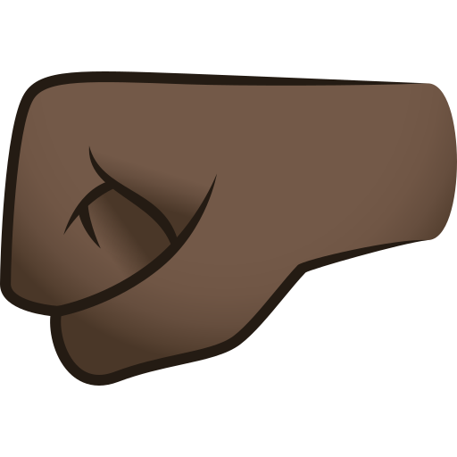 Punho Esquerdo: Pele Escura para JoyPixels 10.0