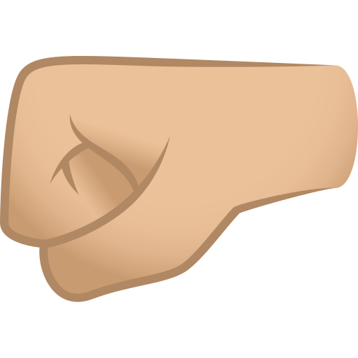 Punho Esquerdo: Pele Morena Clara para JoyPixels 10.0