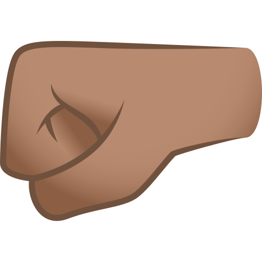 Punho Esquerdo: Pele Morena para JoyPixels 10.0