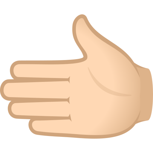 Рука вліво: дуже світлий тон шкіри для JoyPixels 10.0