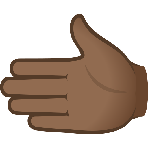 Mão Para A Esquerda: Pele Morena Escura para JoyPixels 10.0