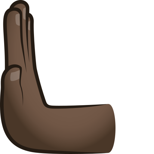 Штовхаюча рука вліво: темний тон шкіри для JoyPixels 10.0