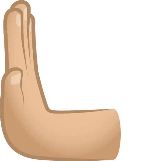 Mão empurrando para a esquerda: tom de pele médio-claro para JoyPixels 10.0