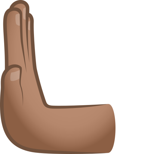 Mão empurrando para a esquerda: tom de pele médio para JoyPixels 10.0