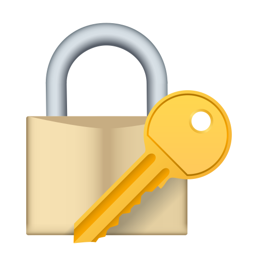 Gembok terkunci dengan kunci untuk JoyPixels 10.0