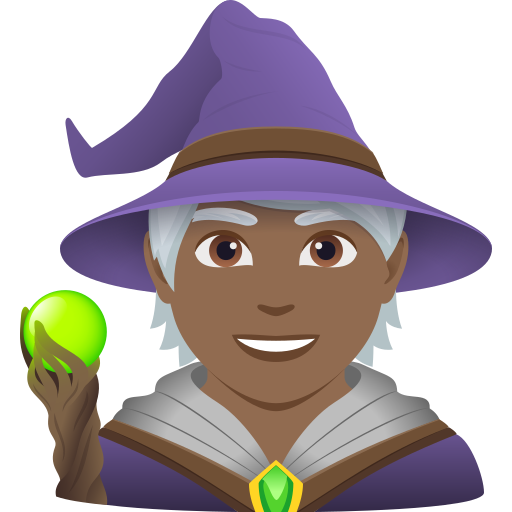 Mago: Pele Morena Escura para JoyPixels 10.0