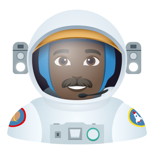 Astronauta Homem: Pele Escura para JoyPixels 10.0